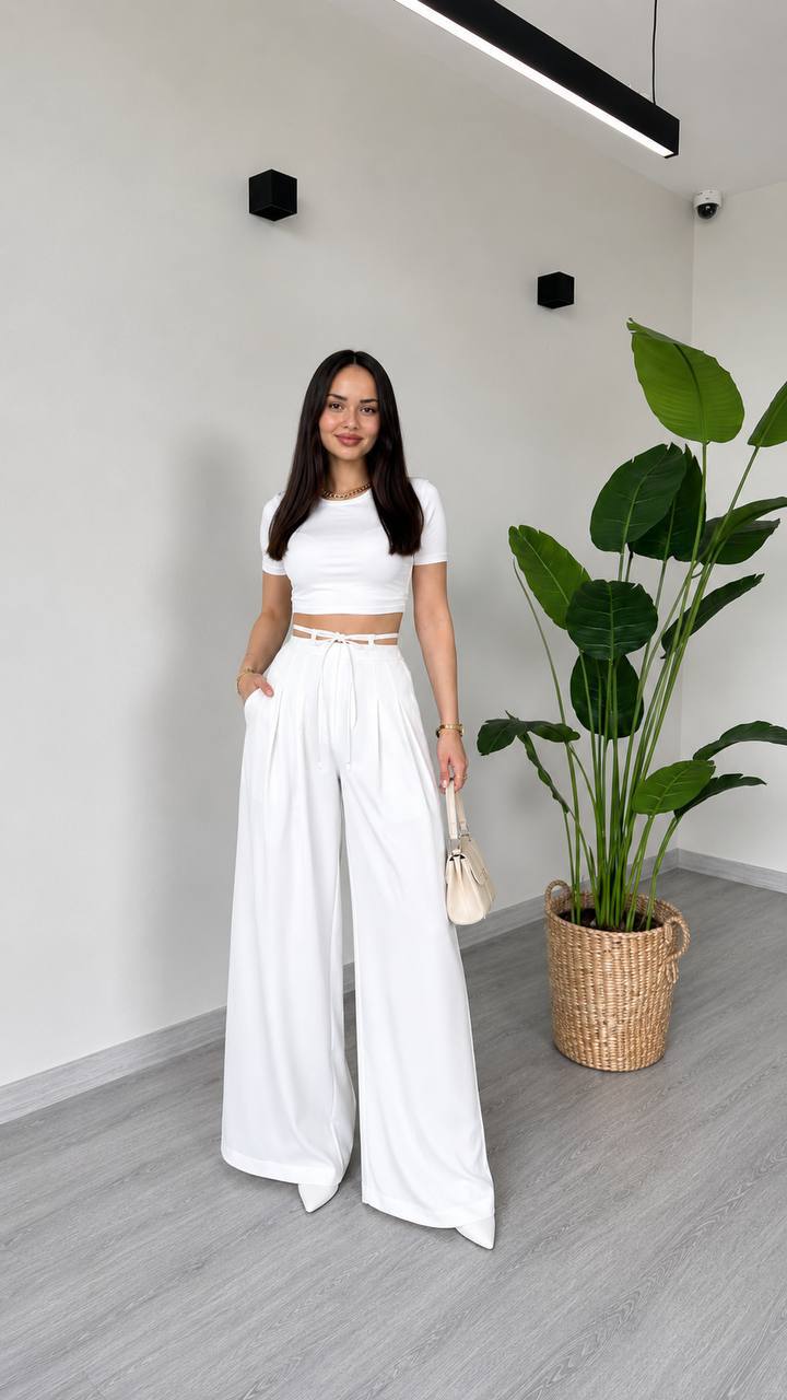 Trend Pileli Bol Paça Pantalon