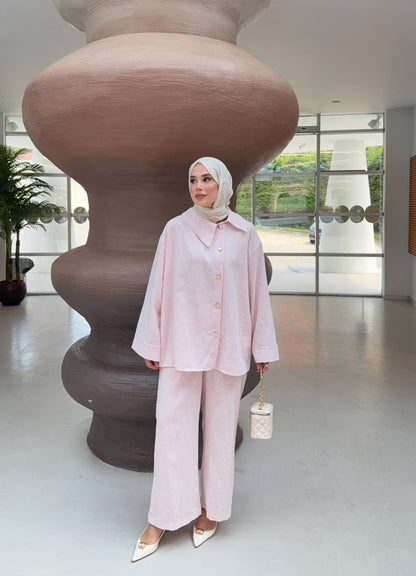 Soft Blush Keten Takım