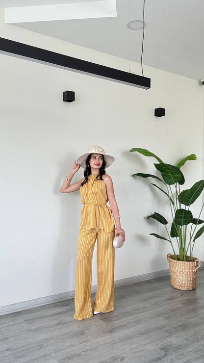 Mia Çizgili Halter Takım
