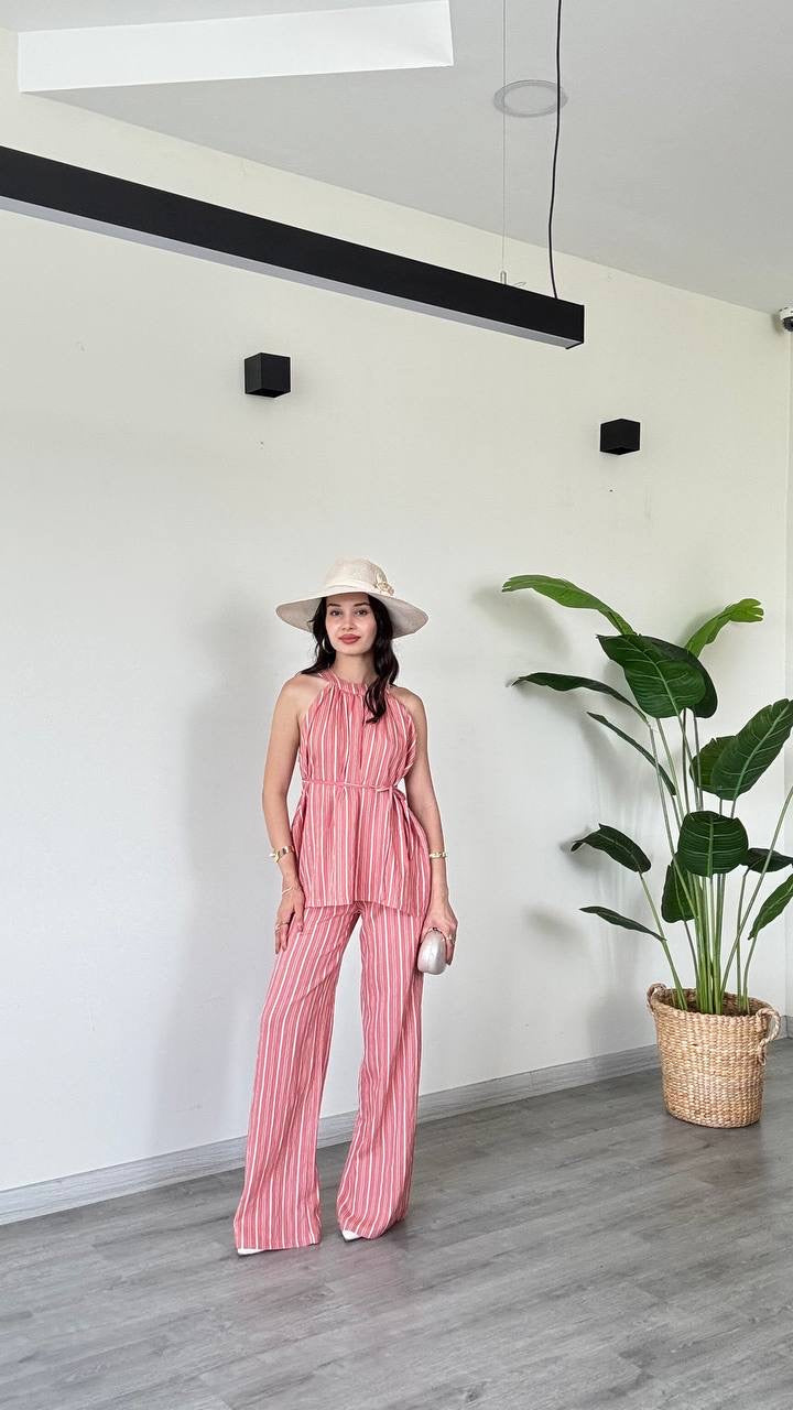 Mia Çizgili Halter Takım