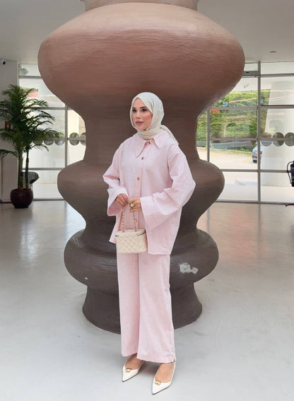 Soft Blush Keten Takım