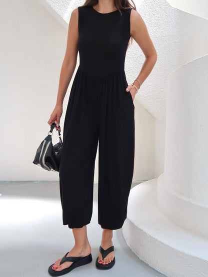 Bisiklet Yaka Bol Paça Oversize Tulum