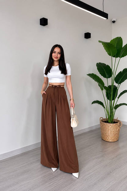 Trend Pileli Bol Paça Pantalon