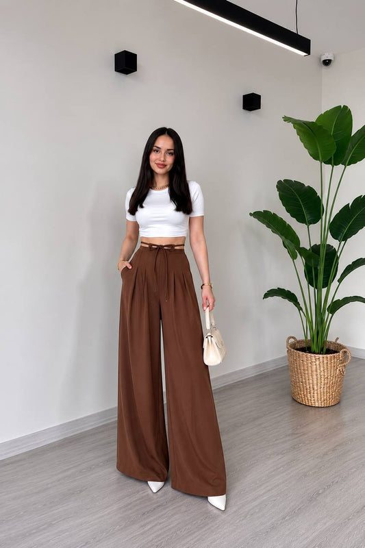 Trend Pileli Bol Paça Pantalon