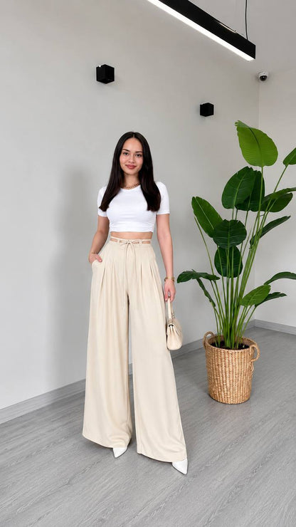 Trend Pileli Bol Paça Pantalon