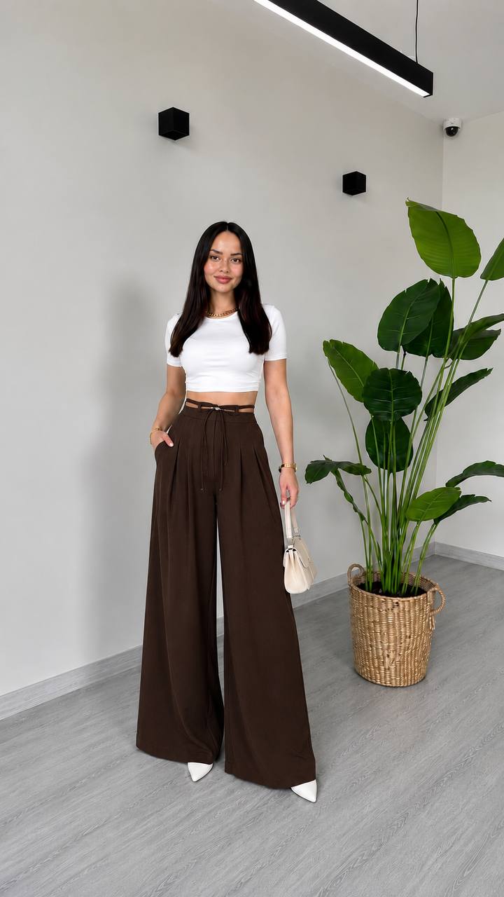 Trend Pileli Bol Paça Pantalon