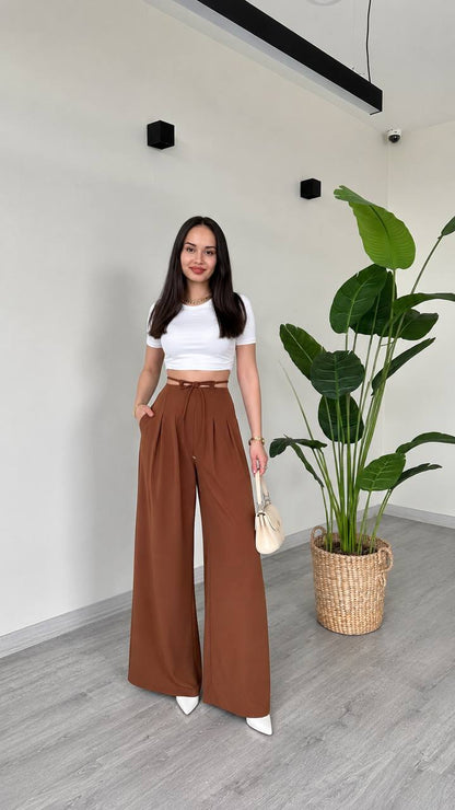 Trend Pileli Bol Paça Pantalon