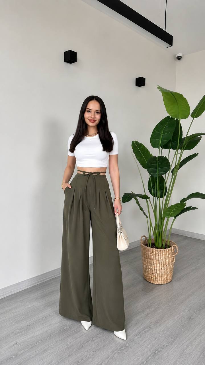 Trend Pileli Bol Paça Pantalon