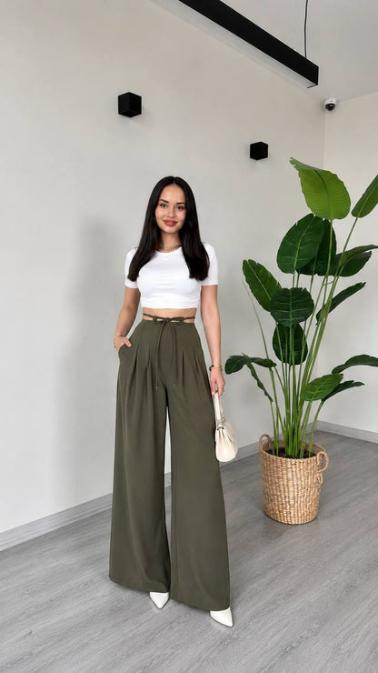 Trend Pileli Bol Paça Pantalon