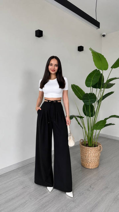 Trend Pileli Bol Paça Pantalon